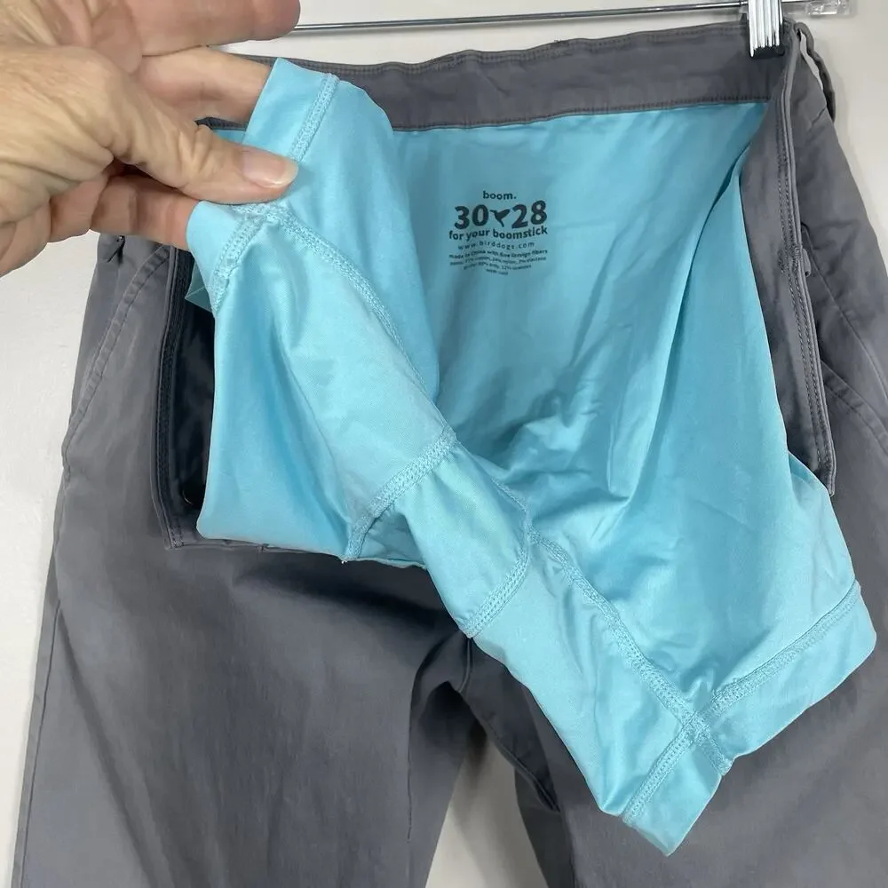 Birddogs Chino Pants Men's 30x28 Gray Stretch Performance Casual Golf Comfort